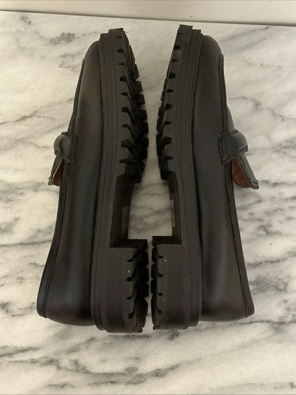 Madewell Classic Black Leather Penny Loafers for women